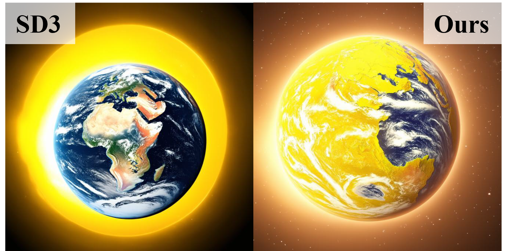 Earth depicted as a yellow planet